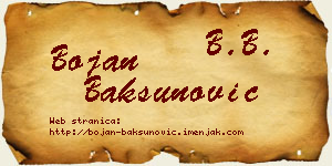 Bojan Bakšunović vizit kartica